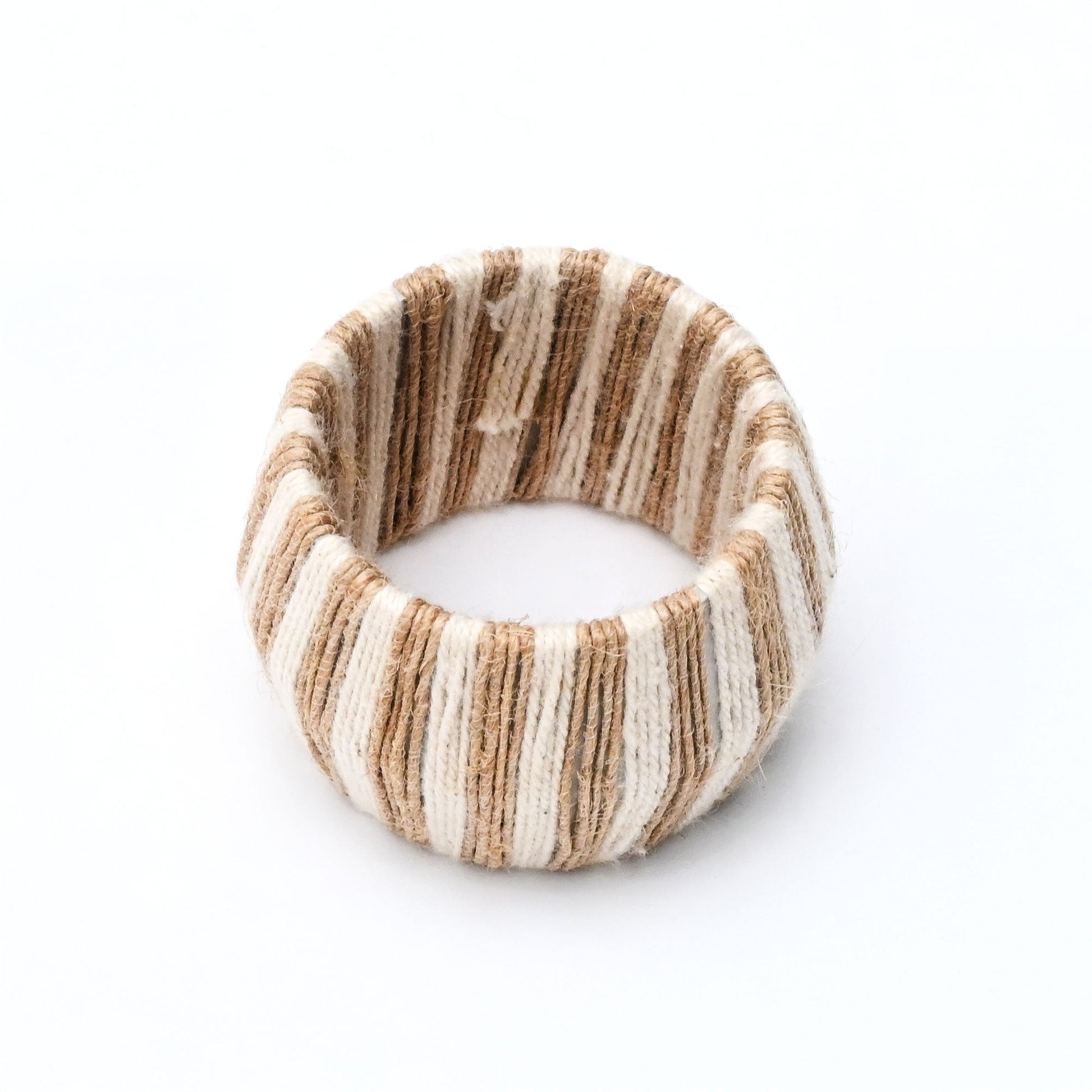 Thread Napkin Rings | Set of 4 | 100% Mango Wood | 1.57" dia