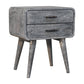 Solid Wood Sandblasted Ash Curved Bedside Table