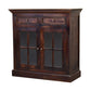 Solid Wood Light Walnut Cabinet with Glazed Doors