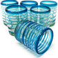 Set of 6 Tumbler Glasses with Aqua Spiral Design