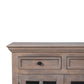 Solid Wood Stone Finish Cabinet with Glazed Doors