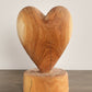 Heart on a Pedestal Eucalyptus Wood Sculpture