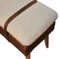 Boucle Buffalo Hide Leather Bench, Chestnut