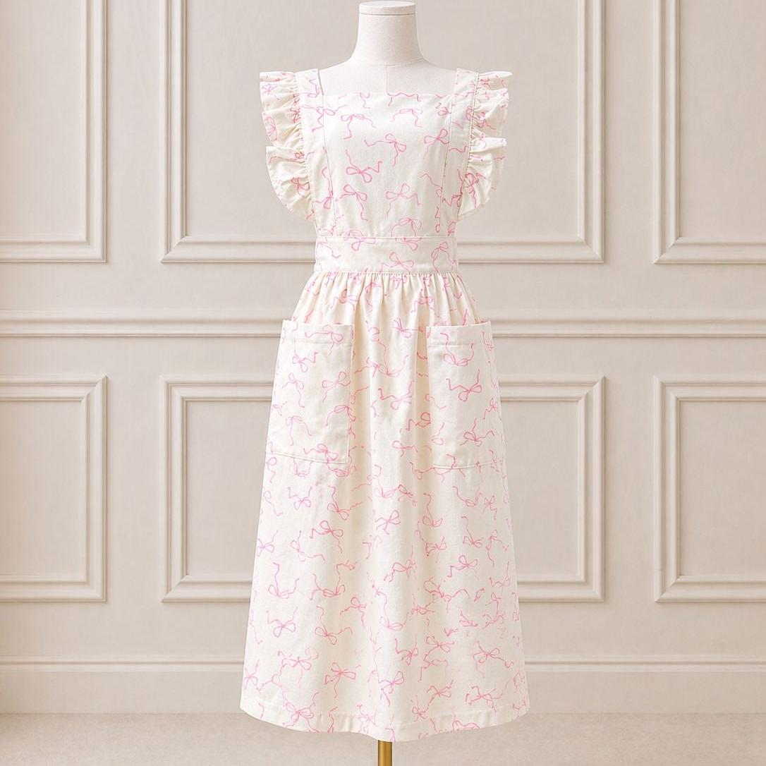 Coquette Pink Bow Mommy Hostess Apron