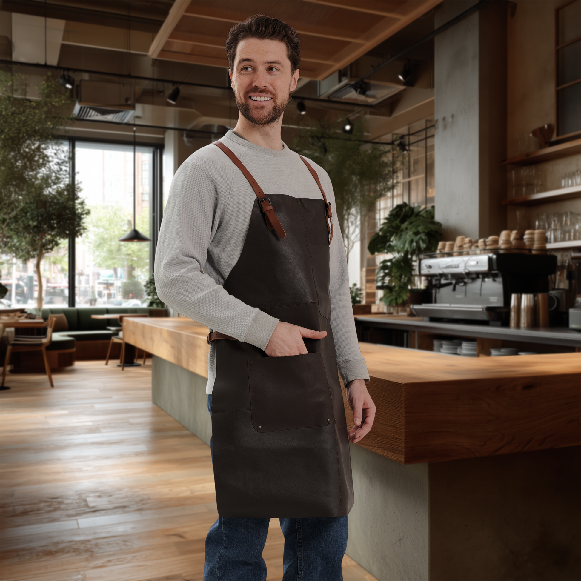 Theodore Leather Work Apron