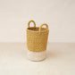 Mustard Tall Woven Basket Vase