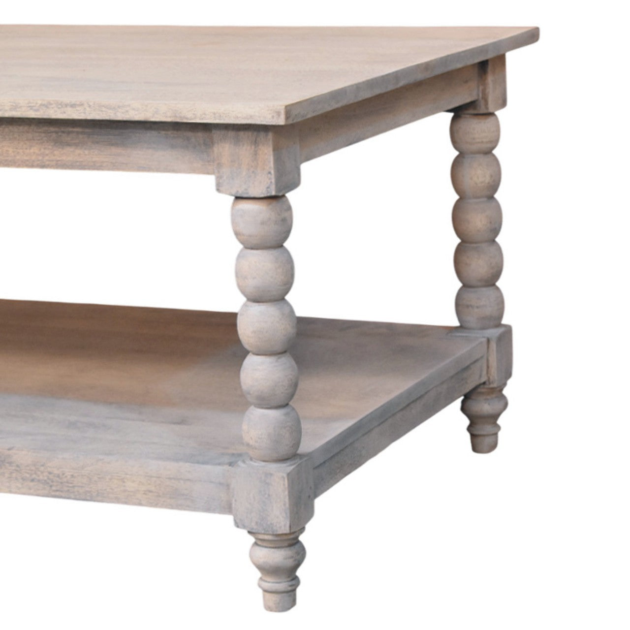 Solid Wood Ellsworth Spindle Coffee Table in Acid Wash