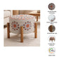 Mandala Design Embroidered Stool | 16x14" | Beige | Cotton