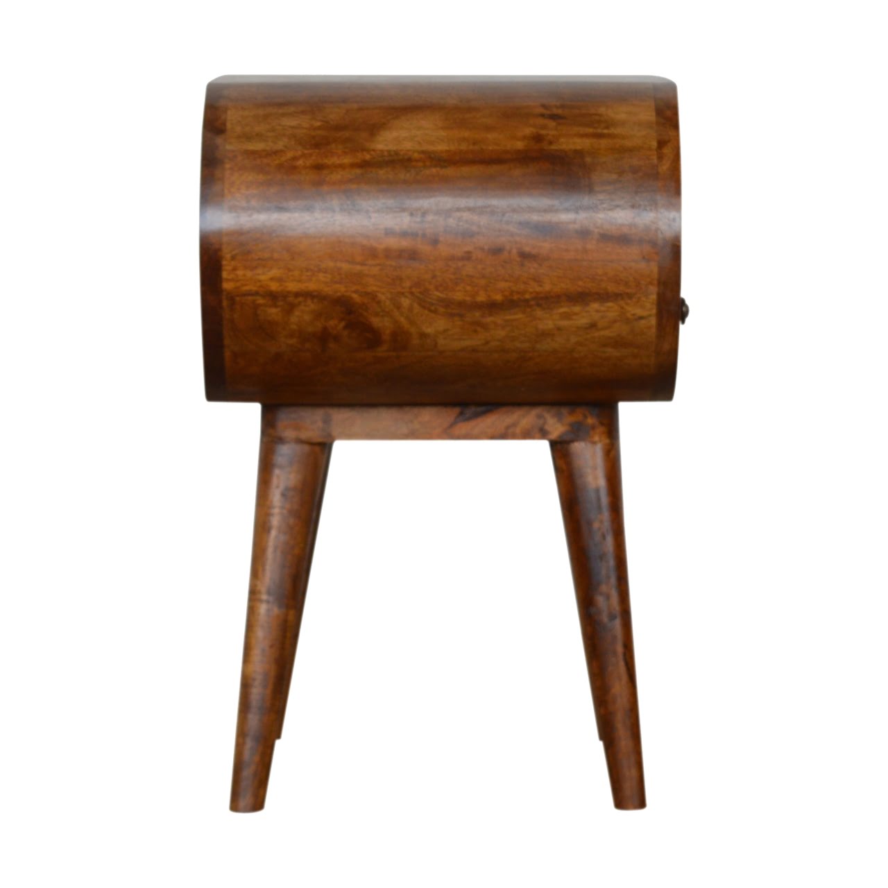 Solid Wood Chestnut Circular Open Bedside