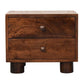 Solid Mango Wood California Walnut Two Drawer Bedside