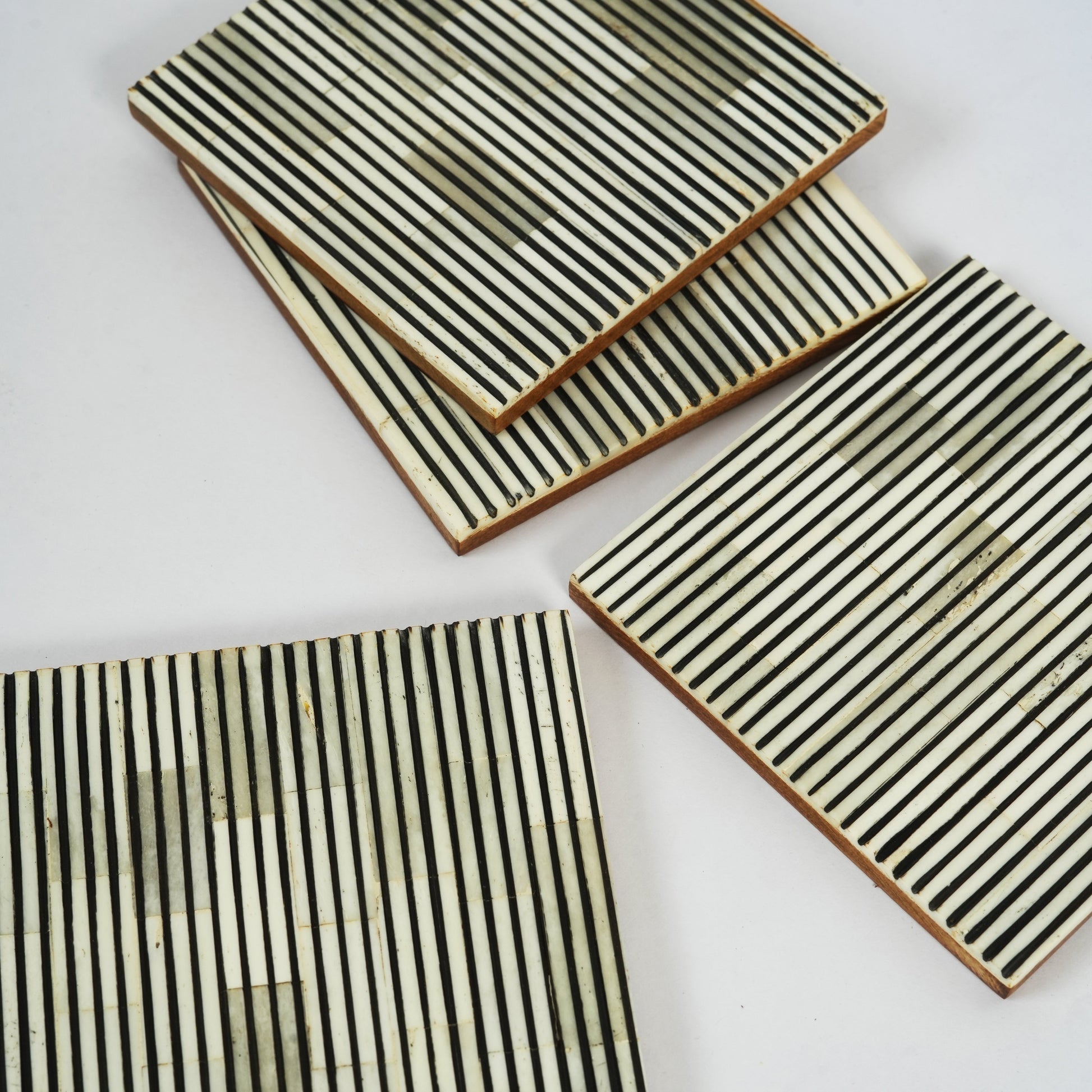 Pinstripe Inlay Coasters
