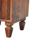 Solid Wood Harper Ribbed Chestnut Bedside 2 Drawers Brown