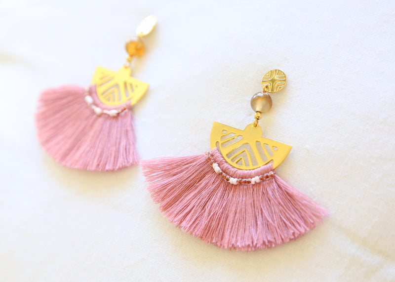 Luna Tassel Earring - Rose