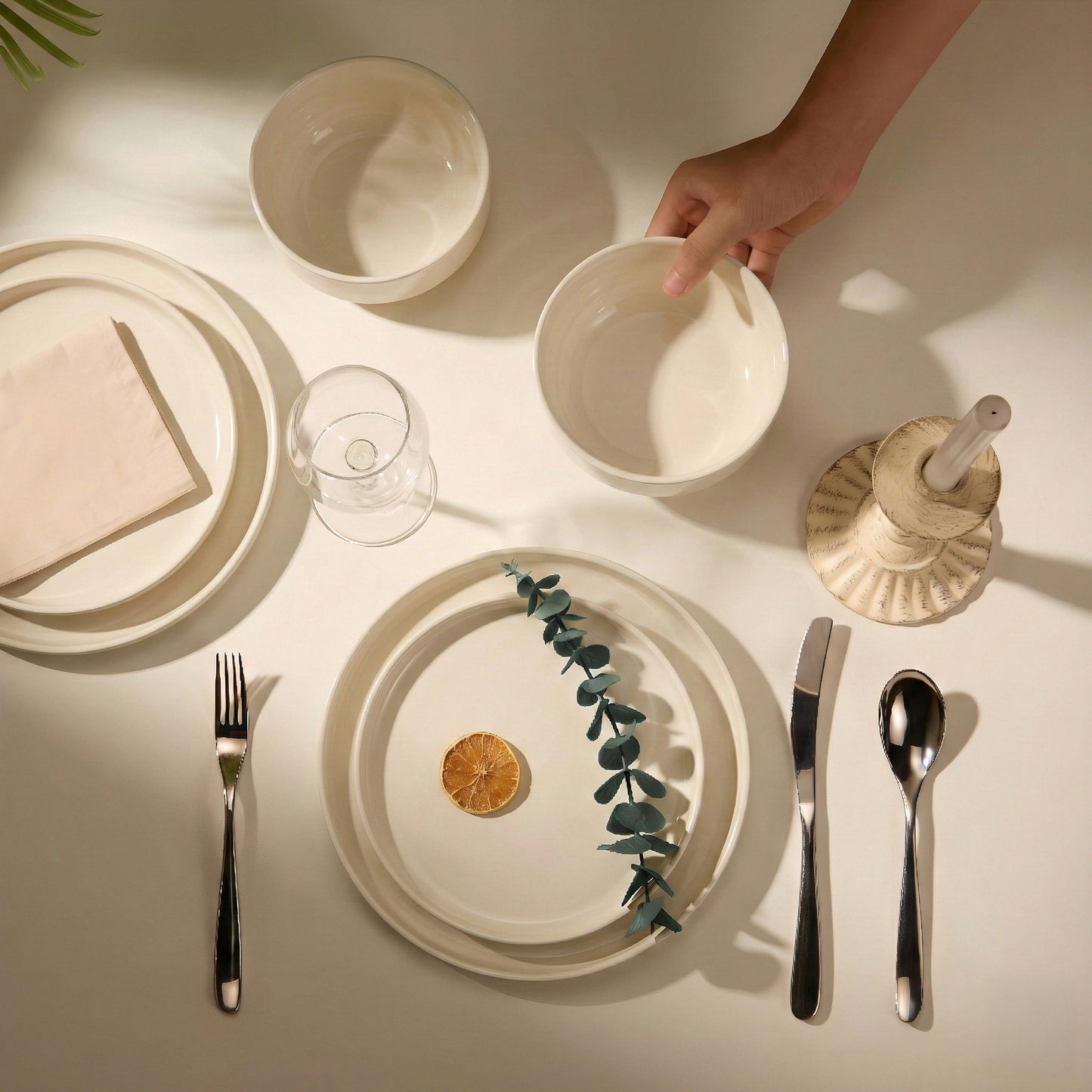 Dinnerware Set, 12 Piece Service for 4, Ceramic, Cambridge Classics