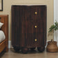 Solid Wood Curved Fluted 3-Drawer Drum Chest