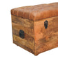 Solid Wood Buffalo Hide Oak-ish Storage Trunk