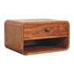 Solid Wood Curved Honey Caramel Wall-Mounted Bedside Table