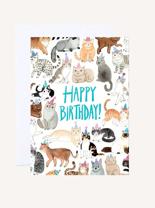 Cute Cat Happy Birthday Greeting Card