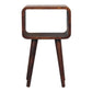 Solid Wood Mini Chestnut Curved Open Bedside Table