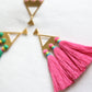 Trío Tassel Earring - Deep Pink
