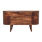Solid Wood Honey Caramel Rounded Lid-Up Blanket Box