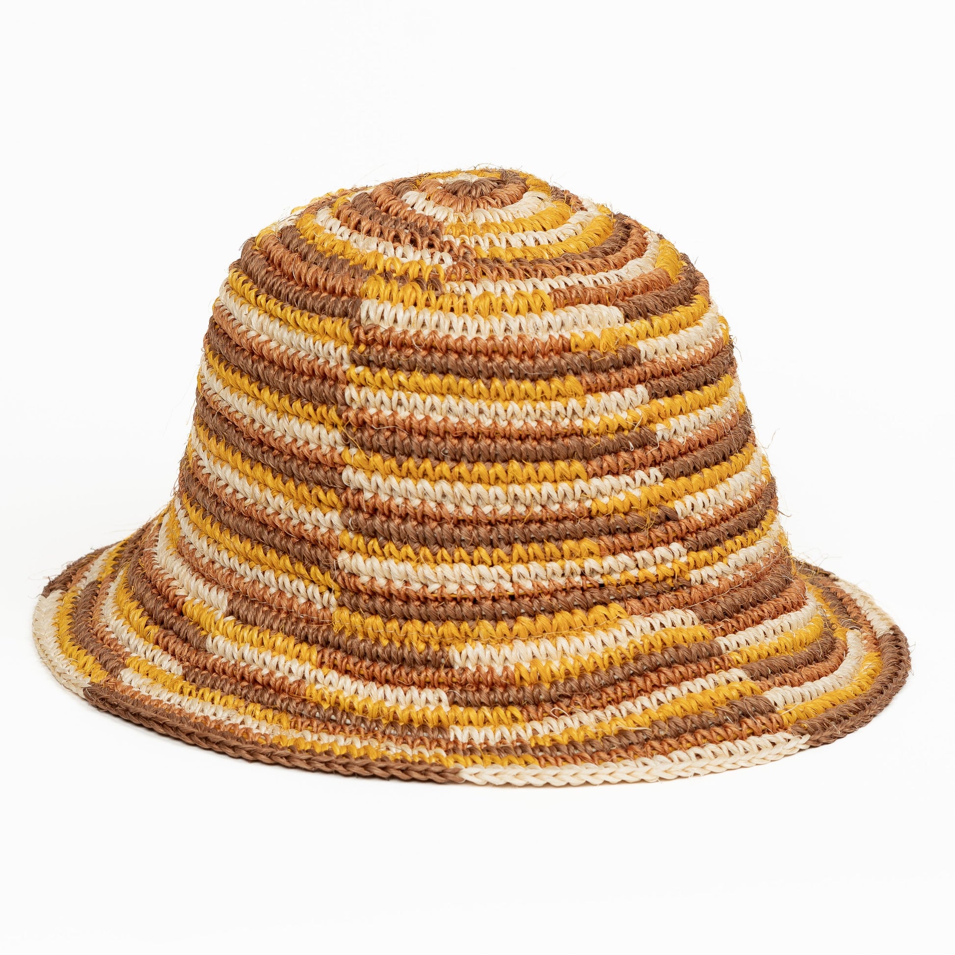 [WS] Woven Bucket Hat - Crocheted Multicolor Stripe