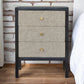Solid Wood Faux Leather Nightstand