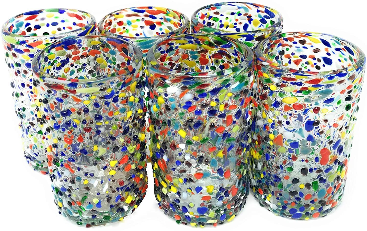 Confetti Rock Design Drinking Glasses - Set of 6