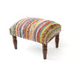Handwoven Accent Footstool | 20.5x15.5x15 | Cotton Fabric