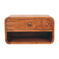 Solid Wood Curved Honey Caramel Wall-Mounted Bedside Table