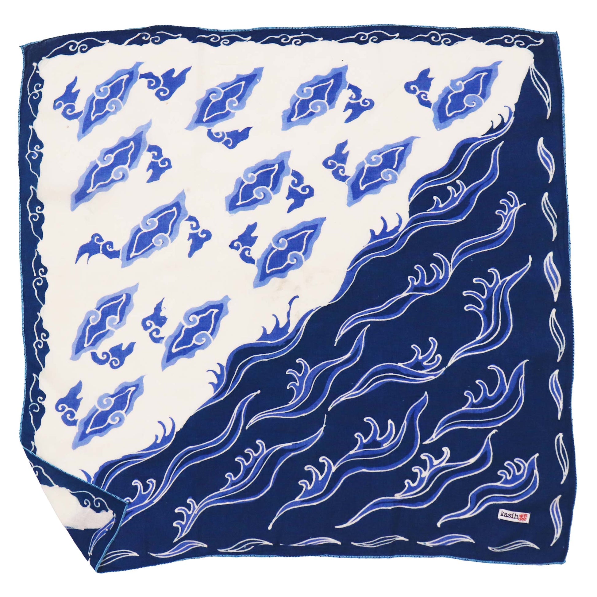 Fully Hand Drawn Batik Tulis Bandana, Floating on Water