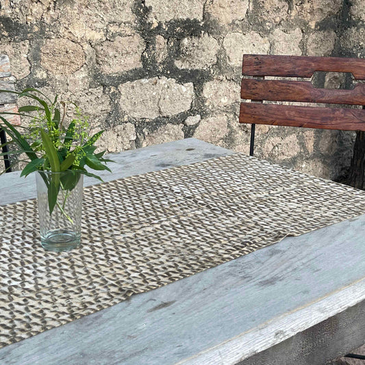 Boho Block Print Table Runner - Sparrow