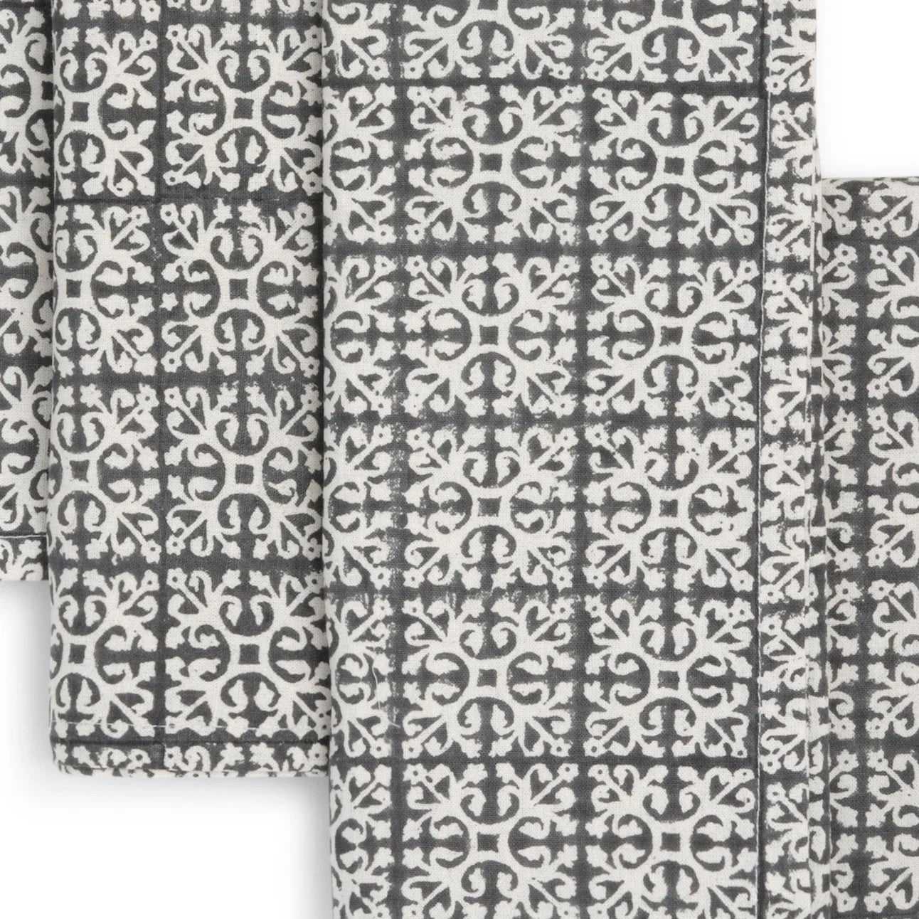 VERTEX Hand Block Printed Napkins - Set of 4. Cotton - Fair Trade - Artisan Made