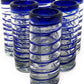 Cobalt Blue Spiral Tequila Shot Glasses - Set of 6