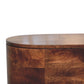 Solid Wood Honey Caramel Rounded Lid-Up Blanket Box