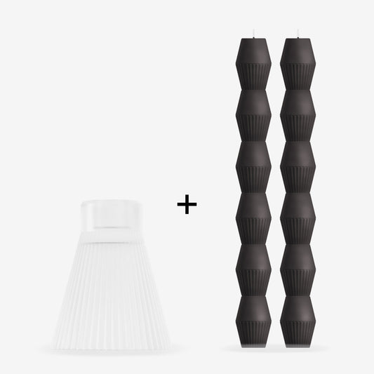 ZAI Frosted Geometric Pillar Candle