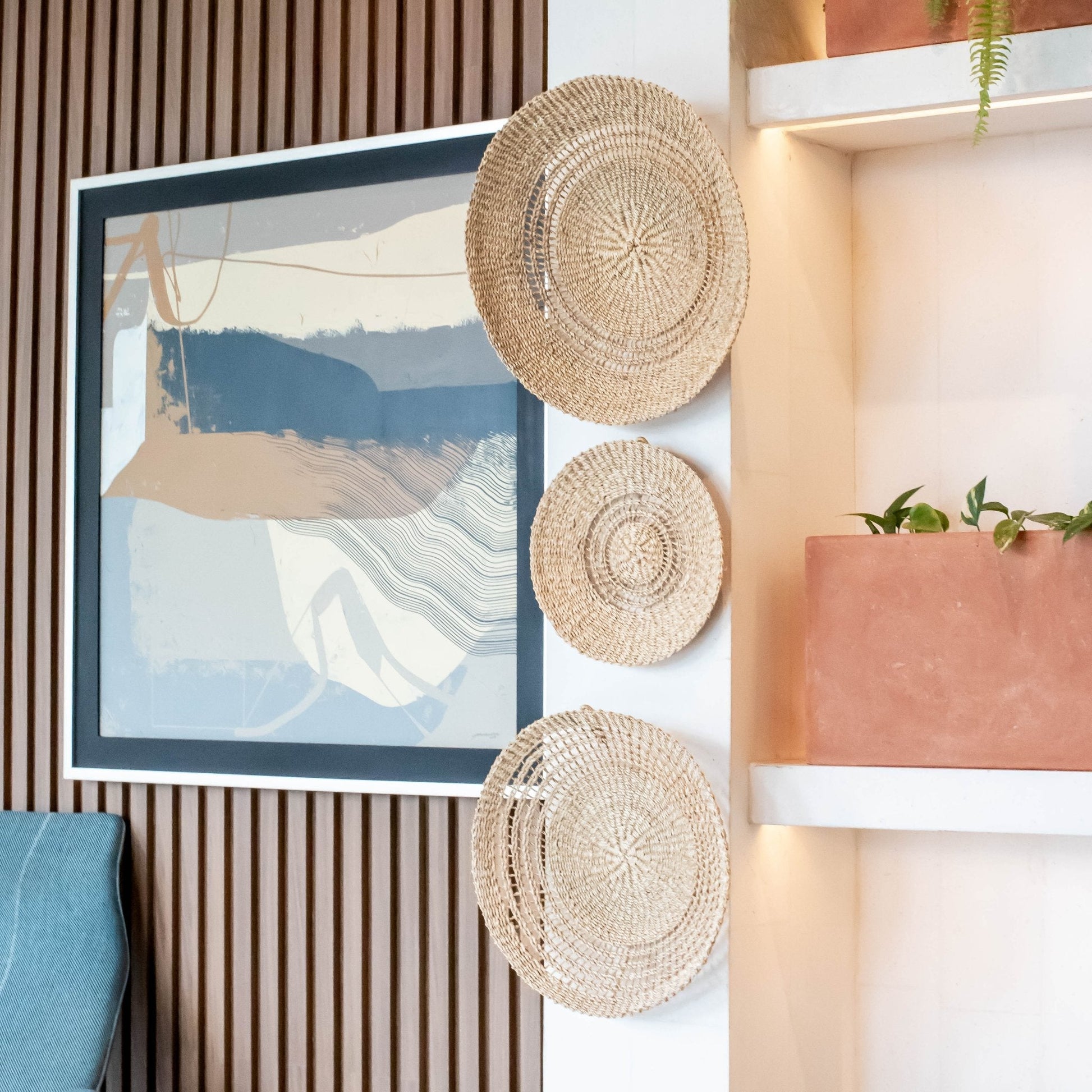 Open Weave Wall Baskets, Medium