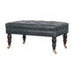 Buffalo Teal Leather Ottoman