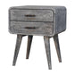 Solid Wood Sandblasted Ash Curved Bedside Table