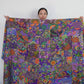 Handmade Reversible Printed Batik Quilt Blanket Throw, Quilted, 87 x 87 inches