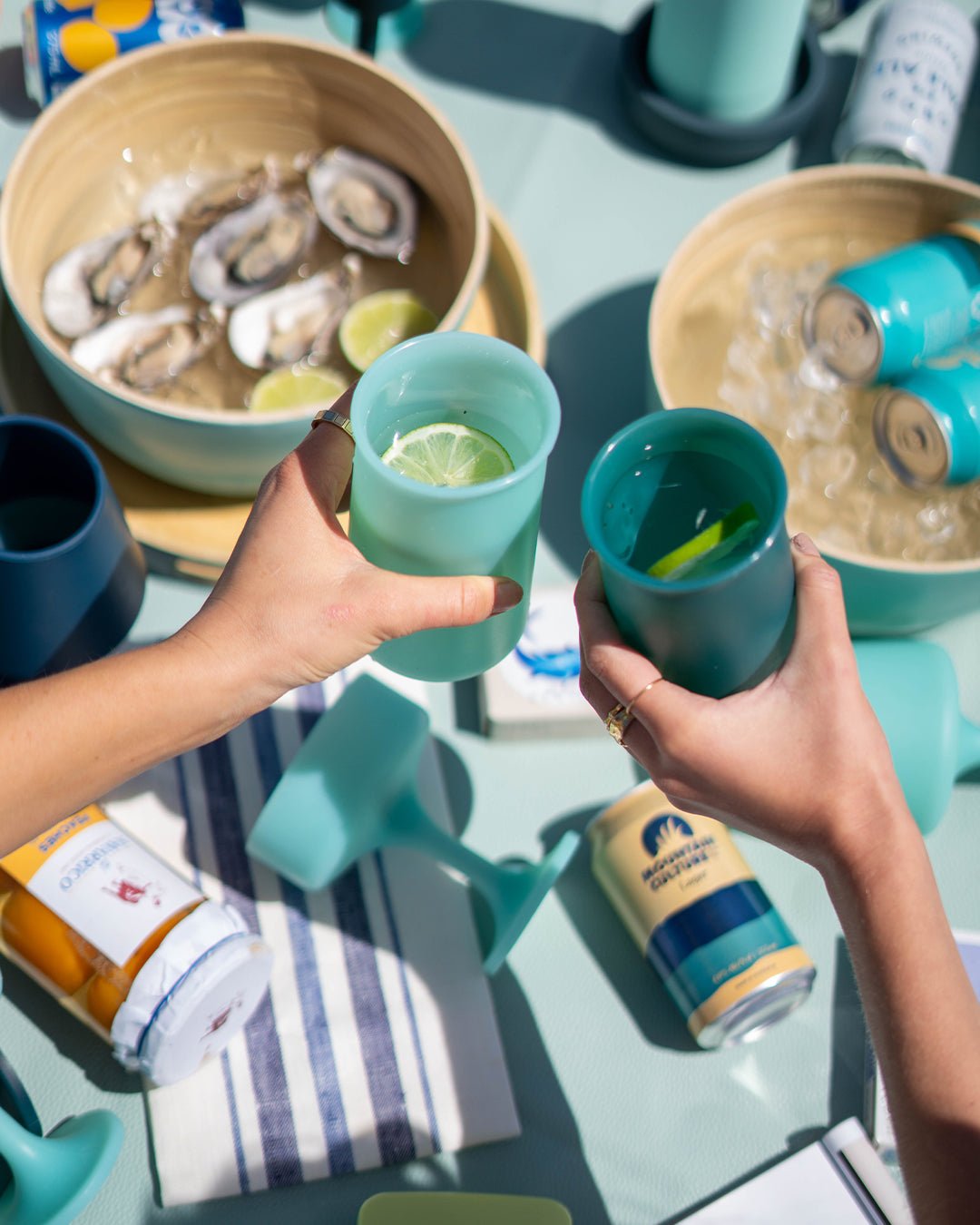 mist + ink | stegg | silicone unbreakable highball glasses