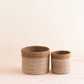S/2 Natural + Brown Tabletop Bins