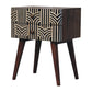 Solid Wood Honey Caramel Edessa Bone Inlay Bedside Table