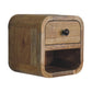 Extra Mini Curved Oak-ish Bedside Table
