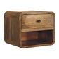 Solid Wood Mini Oak-ish Floating Open Bedside Table