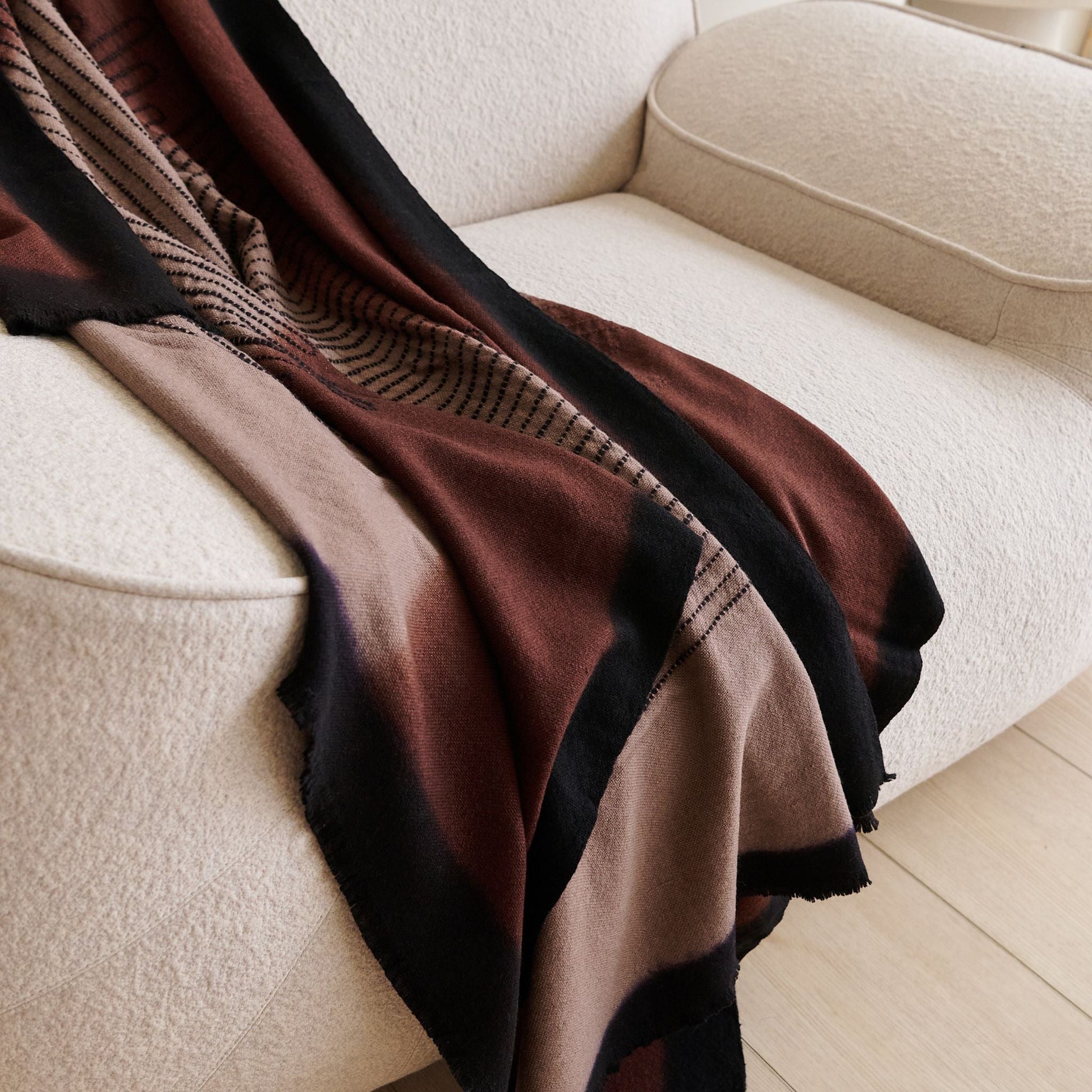 Handwoven Mink Brown Myrtle Drift Merino Throw