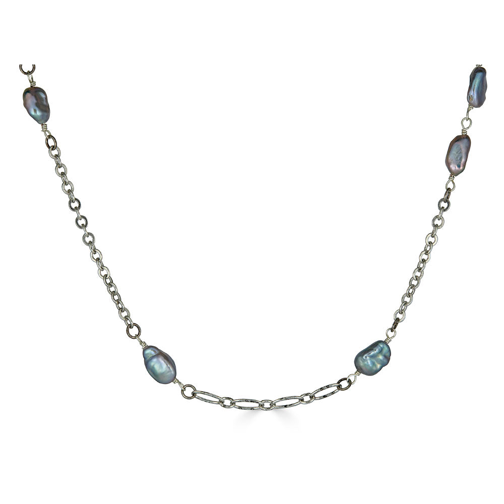 Gray Keshi Pearl Necklace