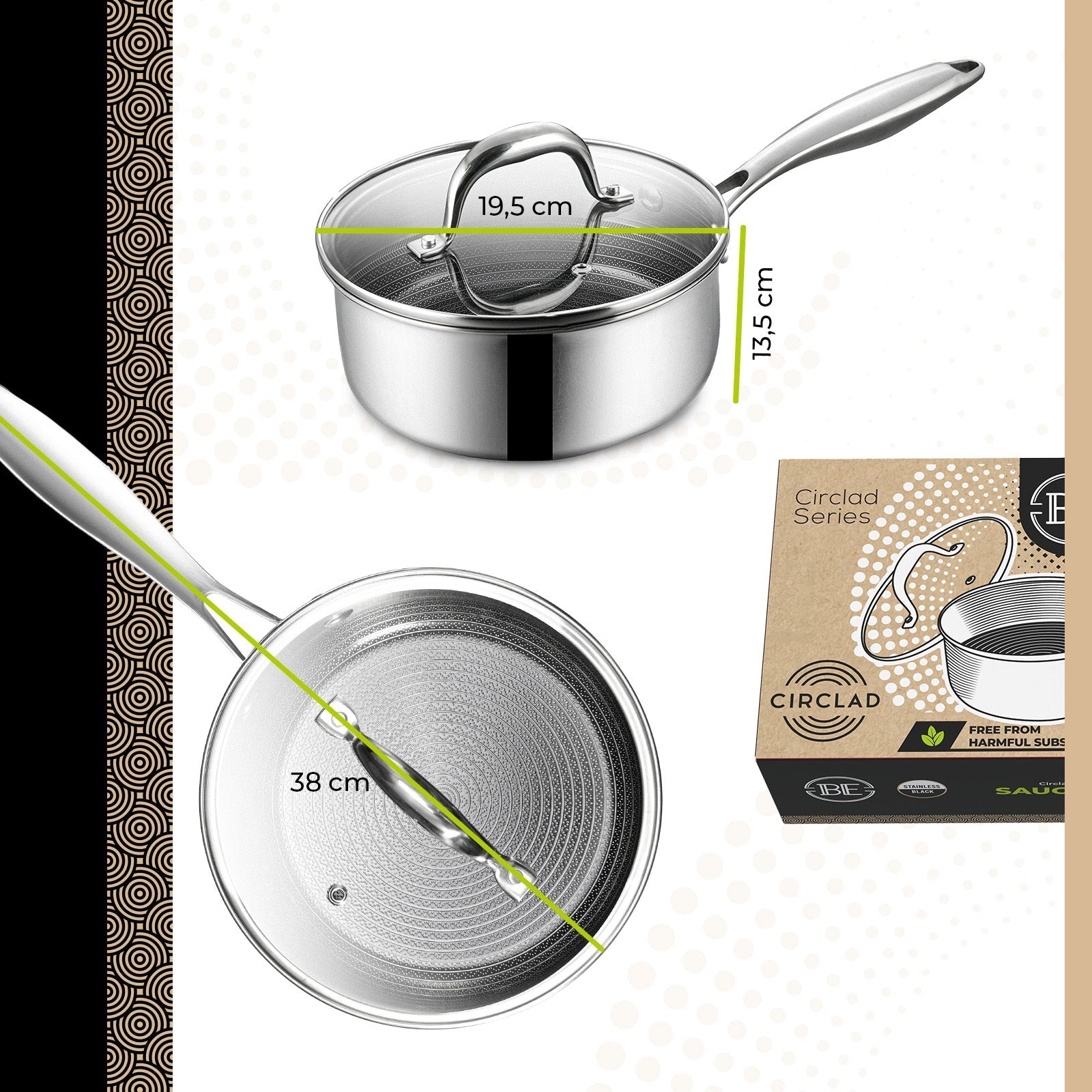 BE | LIVING CIRCLAD Series Sauce Pans with Lid