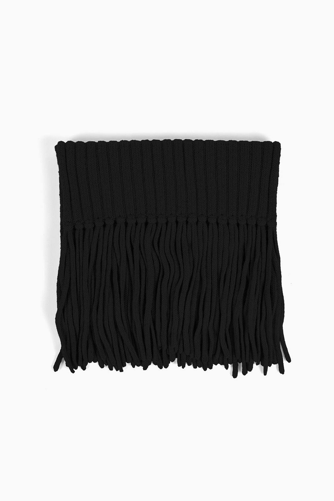 RIBBED BABY ALPACA FRINGE SCARF