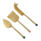 S/3 Brass Finish Cheese Knife Set